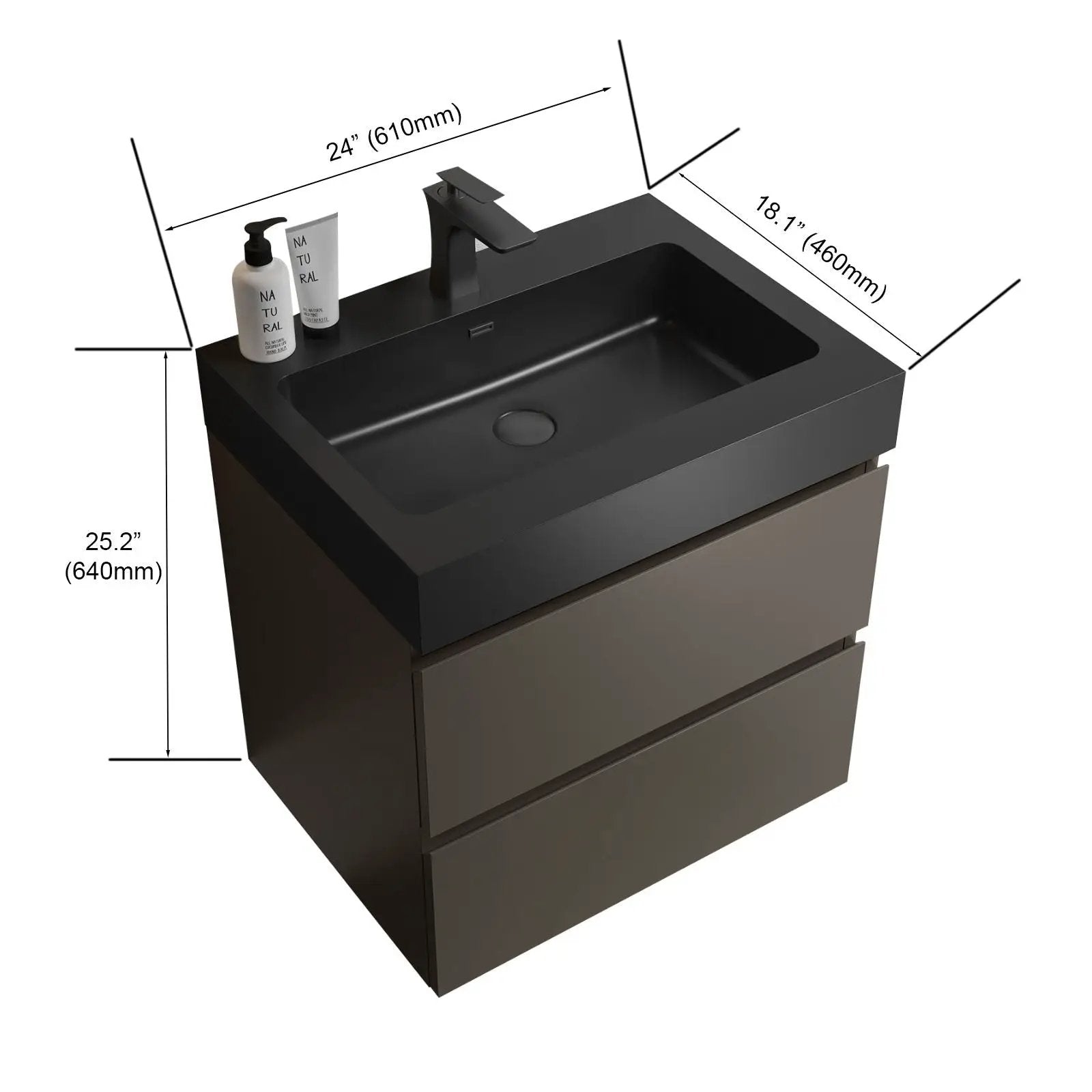 Alice - Bathroom Vanity With Sink, Large Storage Wall Mounted Floating Bathroom Vanity For Modern Bathroom, One-Piece Sink Basin Without Drain And Faucet by HouseOfZazla