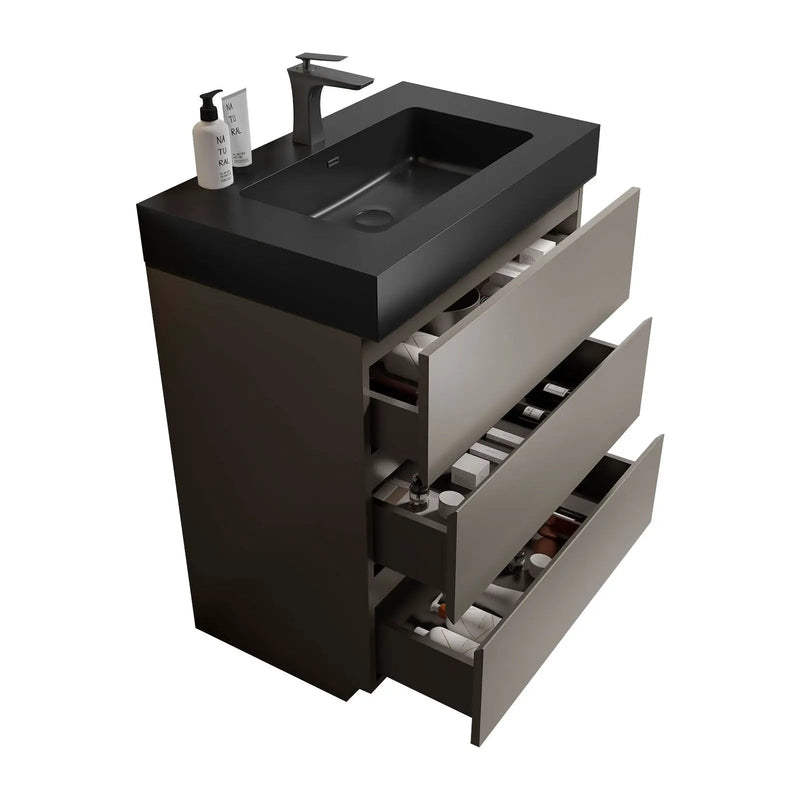Alice - Bathroom Vanity With Sink, Large Storage Freestanding Bathroom Vanity For Modern Bathroom, One-Piece Sink Basin Without Drain And Faucet by Unique Piece Furniture