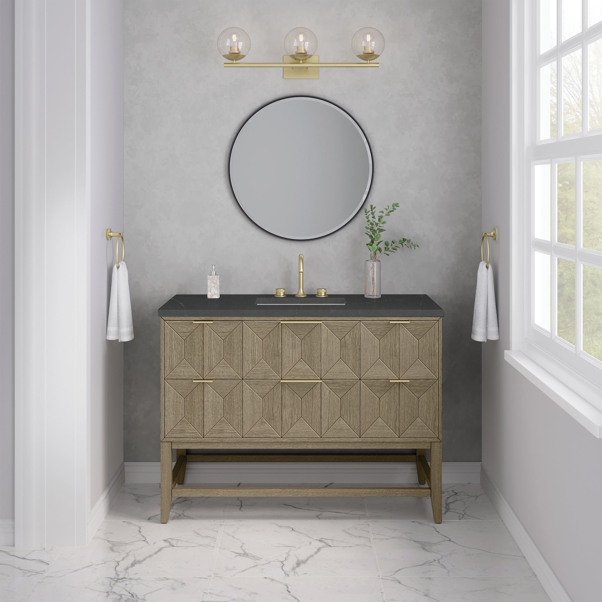 James Martin Emmeline 48" Single Bathroom Vanity, Pebble Oak by James Martin