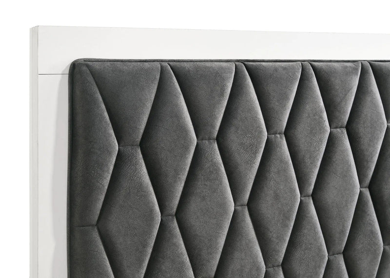 Sonora Eastern King Upholstered Panel Bed White by Unique Piece Furniture