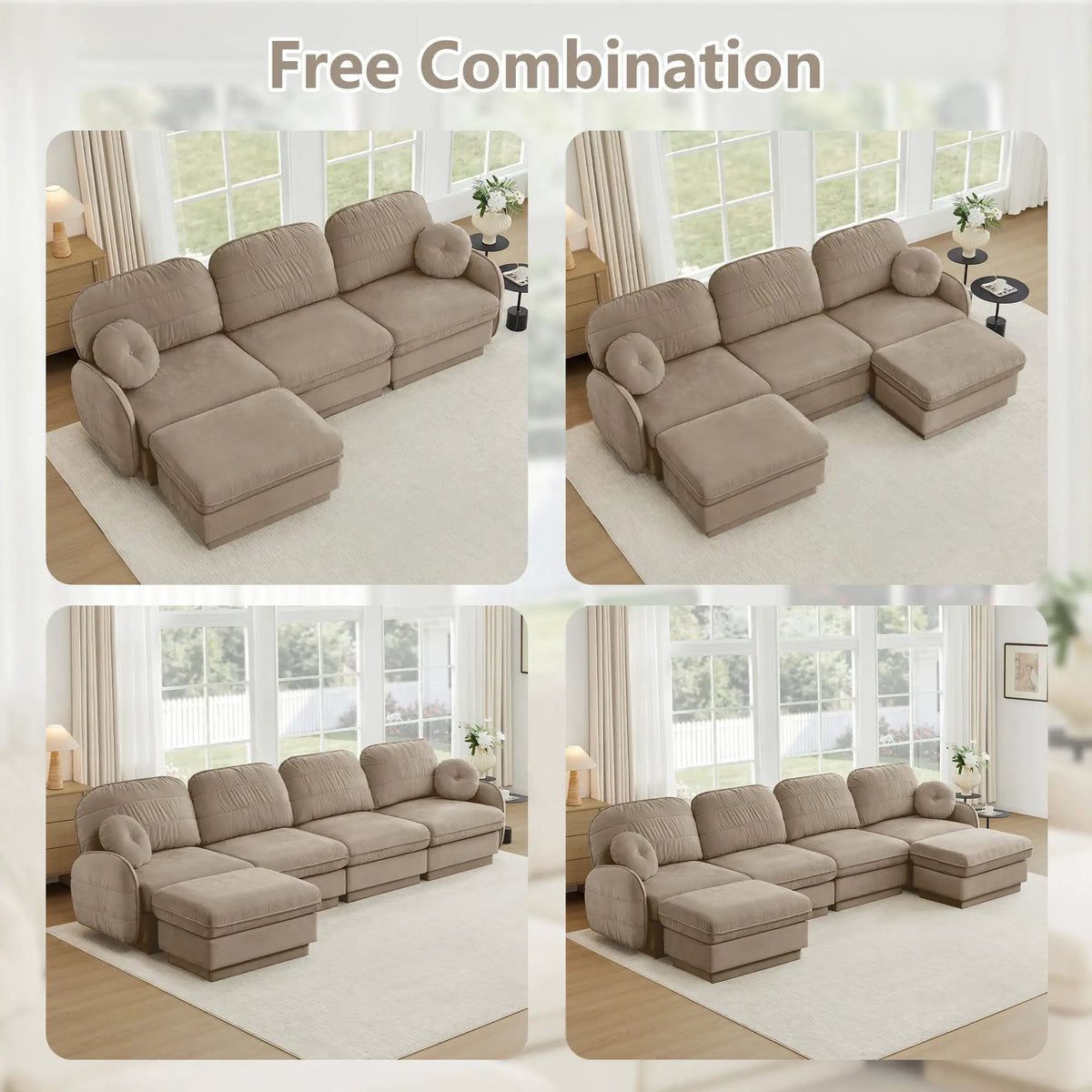 105" Chenille Cloud 3-Seater Sofa by HouseOfZazla