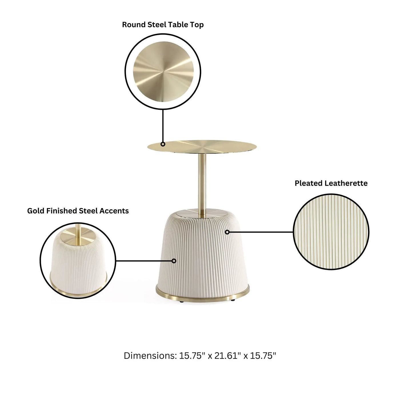 Anderson - Upholstered End Table With Round Top by HouseOfZazla