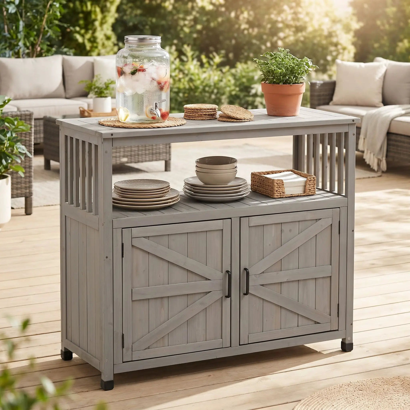 Patio Bar Table Set With Storage by HouseOfZazla
