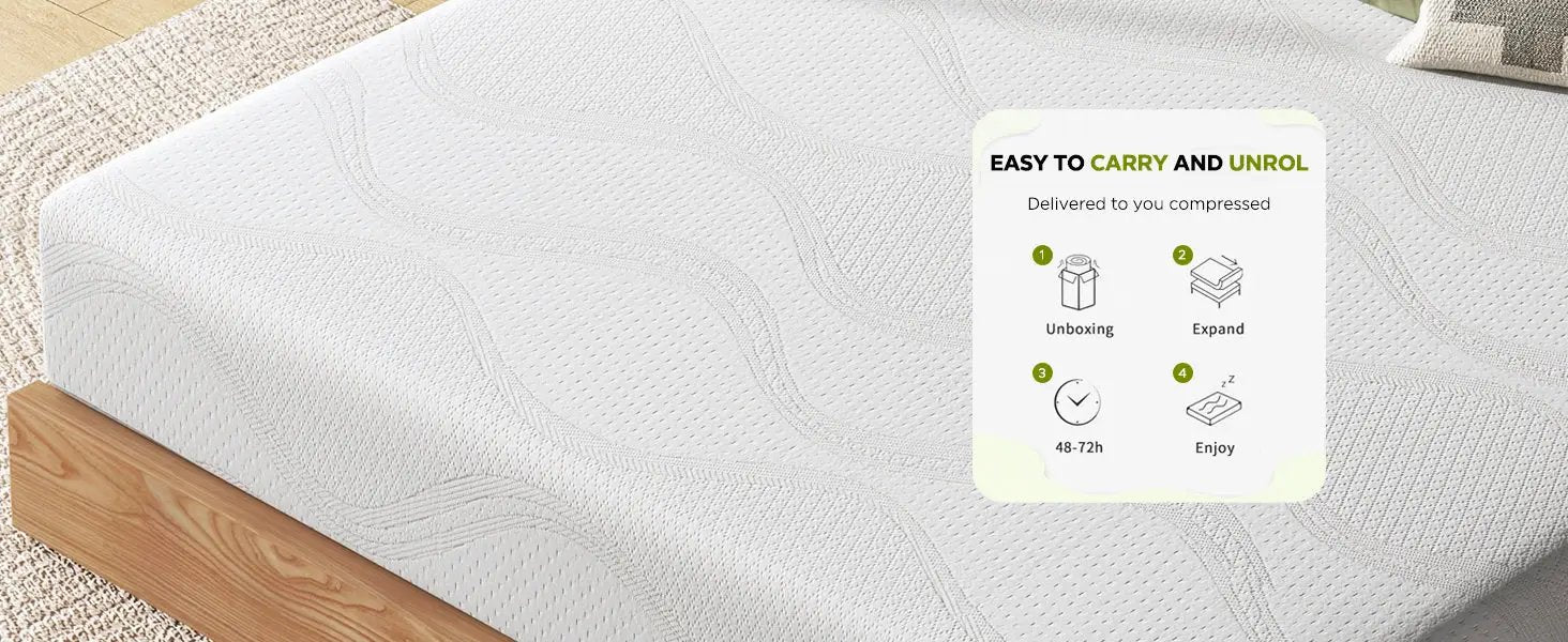 Queen Size Memory Foam Mattress, 10 Inch Bed Mattress, with Cooling by HouseOfZazla