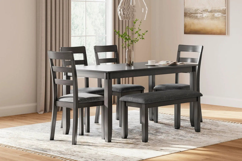 Bridson - RECT DRM Table Set (Set of 6) - Gray by Unique Piece Furniture