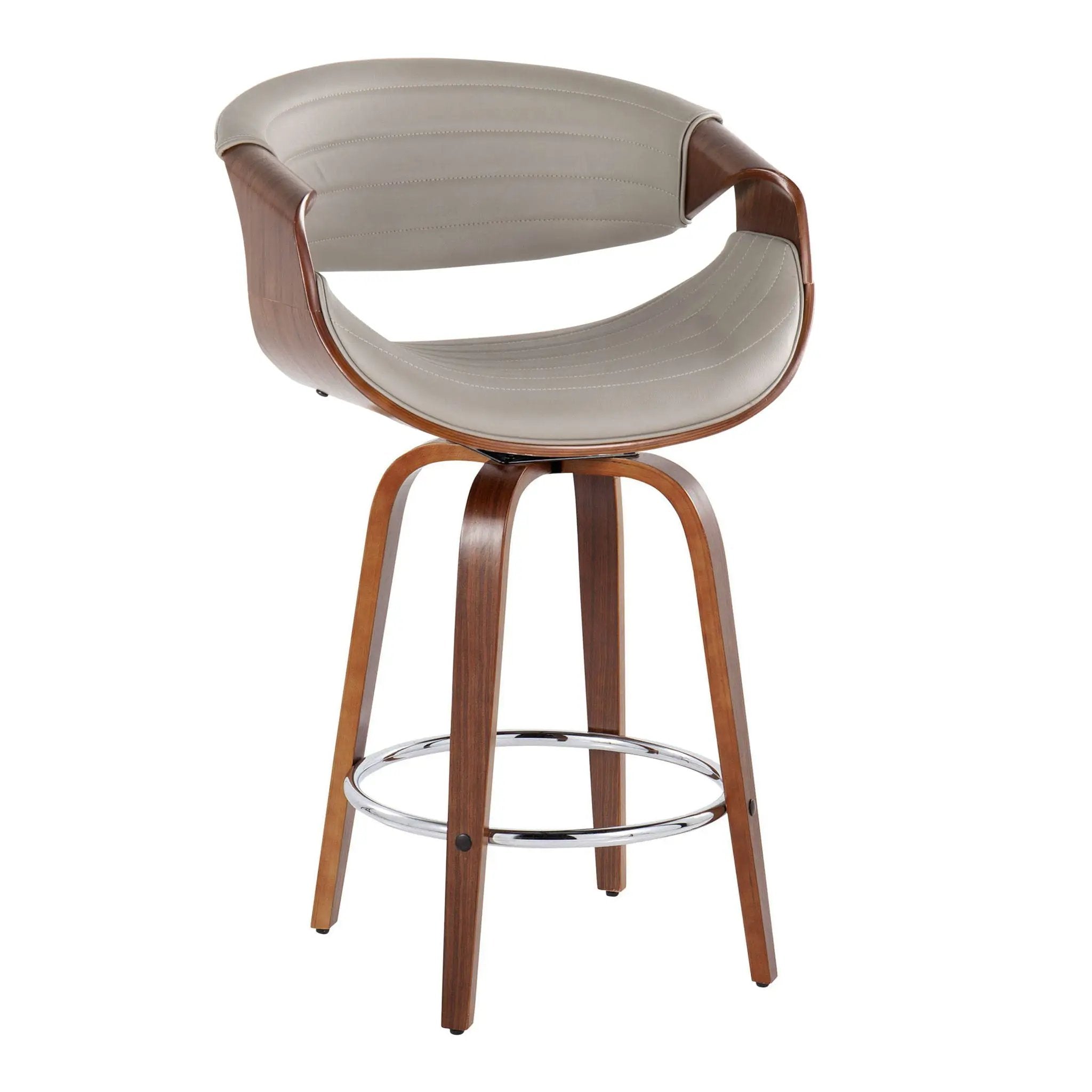 Symphony - Mid Century Modern Fixed Height Counter Stool & Swivel With Round Footrest (Set of 2) by HouseOfZazla