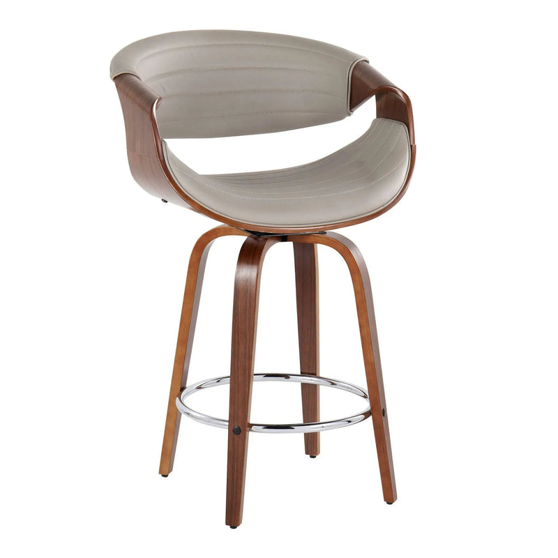Symphony - Mid Century Modern Fixed Height Counter Stool & Swivel With Round Footrest (Set of 2) by HouseOfZazla