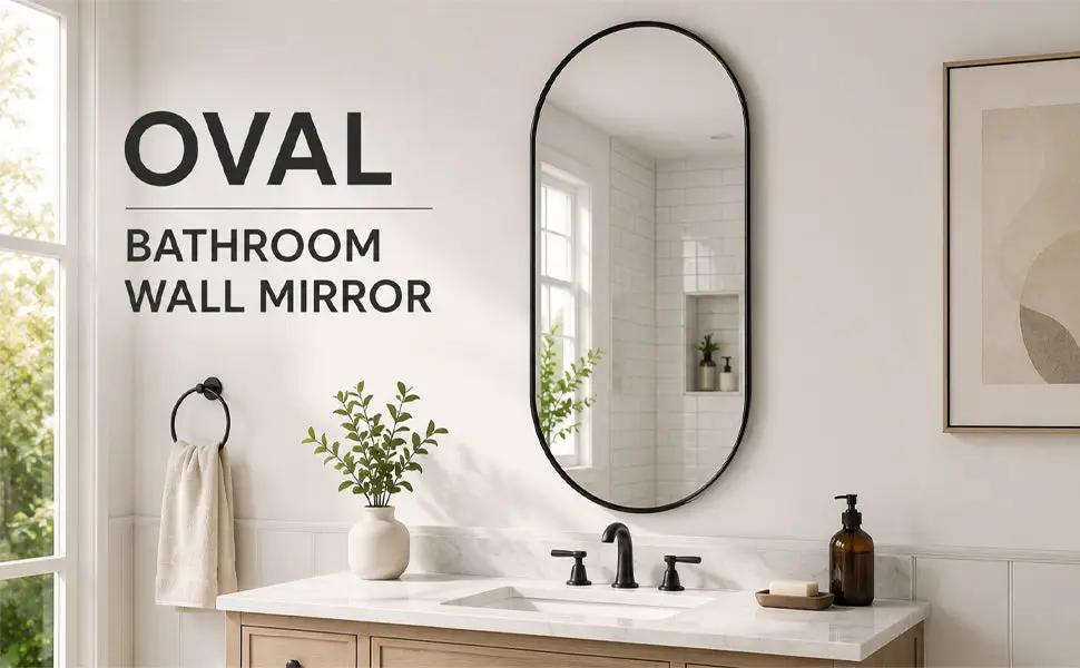 Black PVC Frame Mirror 18X40 Inch by HouseOfZazla