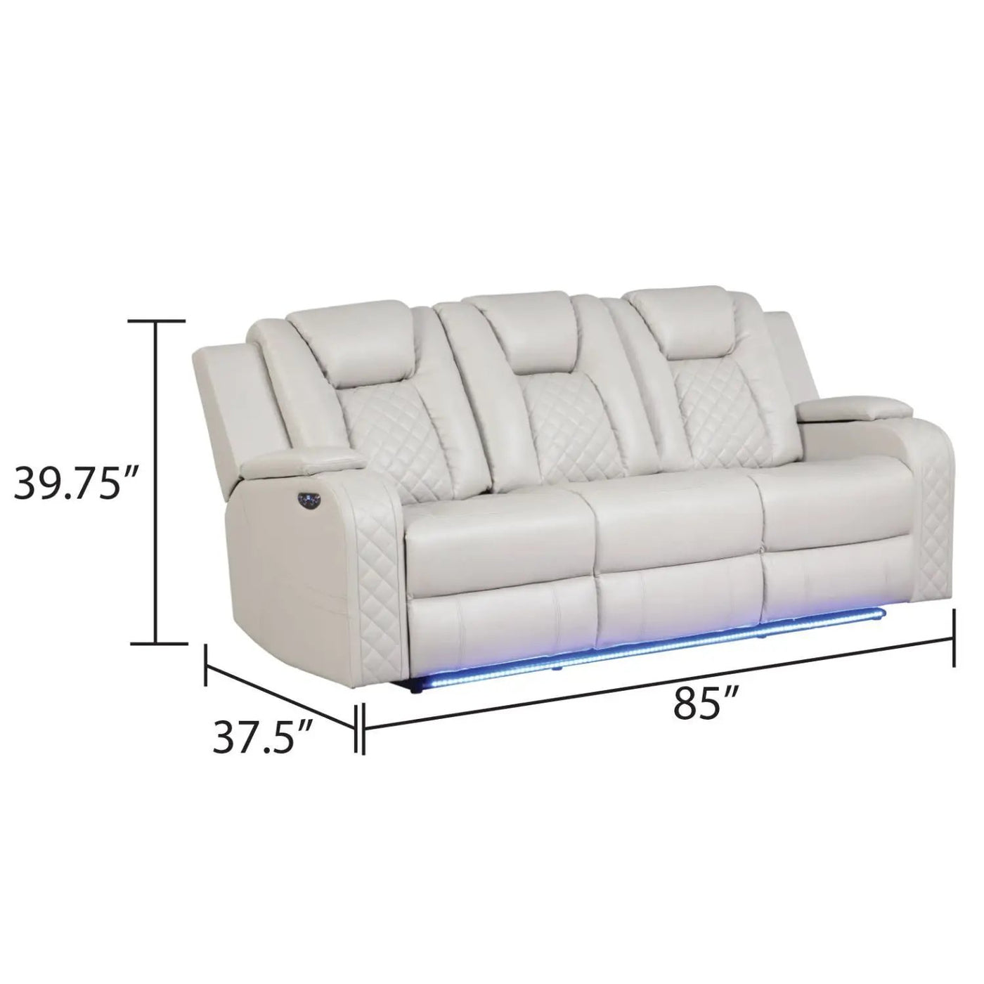 Benz - LED & Power Recliner With Adjustable Headrests And Ambient LED Lighting by HouseOfZazla