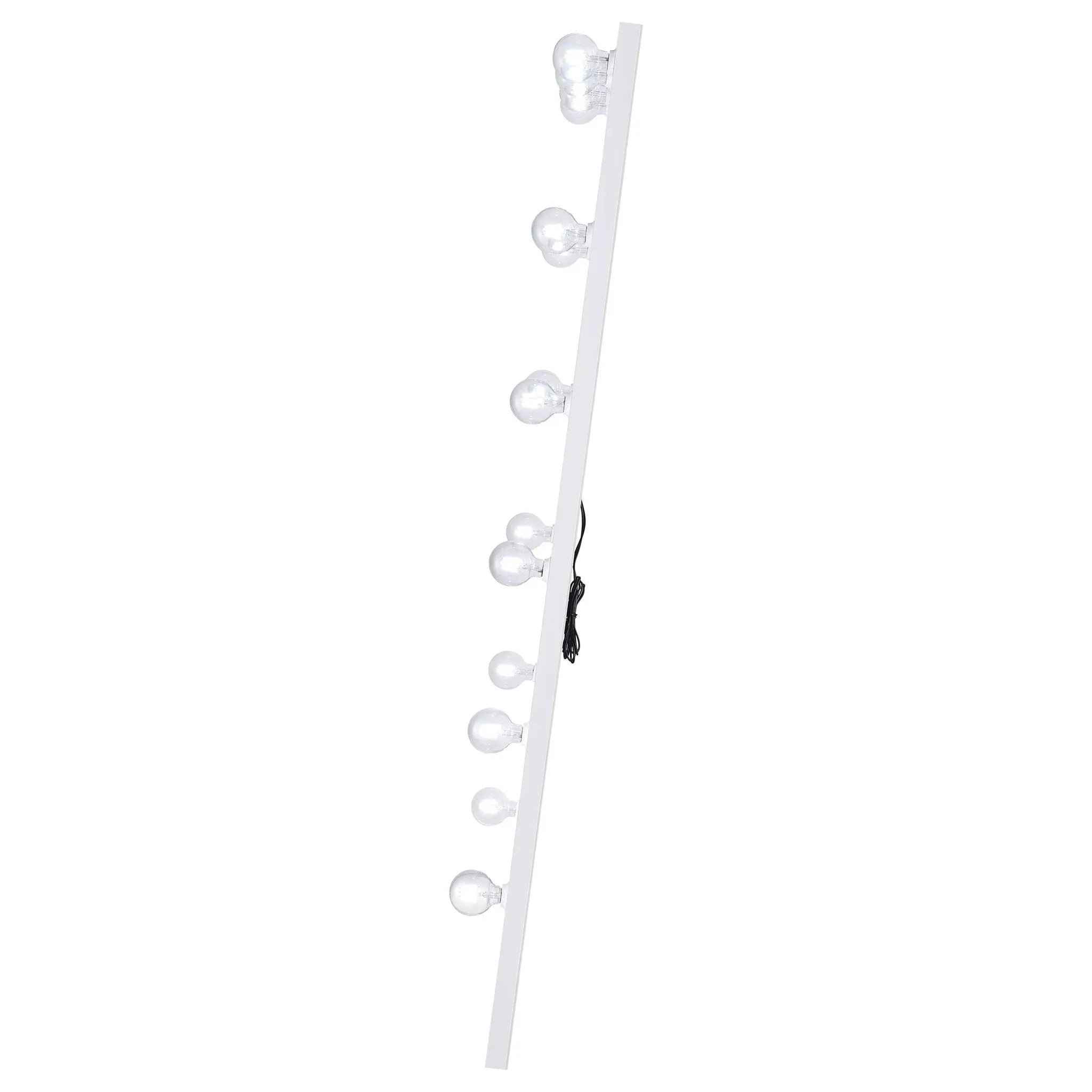 Zayan 32 x 71 Inch Floor Mirror LED Lighting White Gloss by Unique Piece Furniture