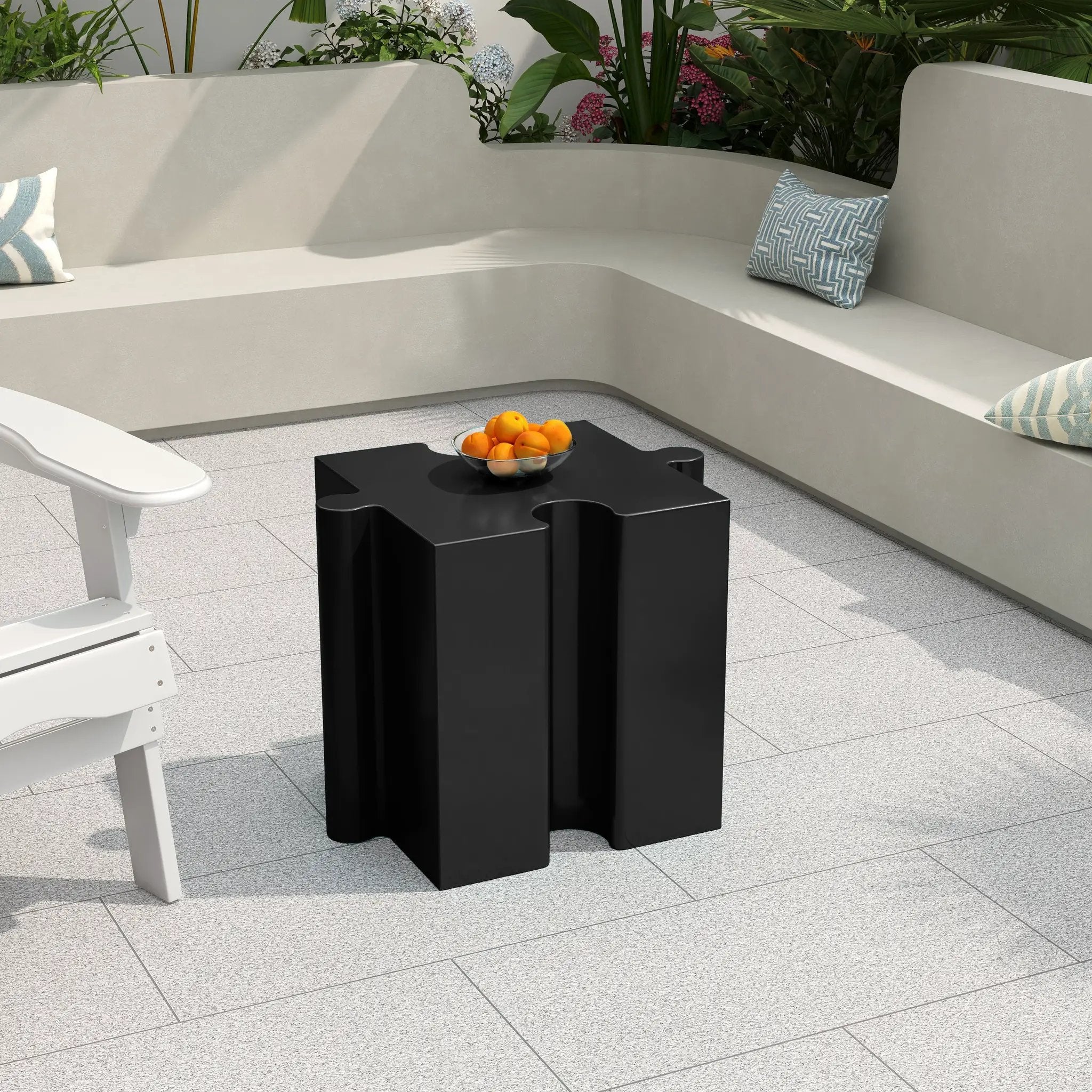 3-Piece Artistic Puzzle Table Set, Modular MGO Side Tables by HouseOfZazla
