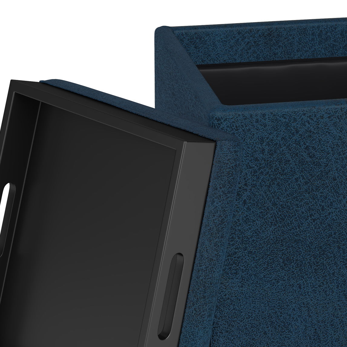 Rockwood - Upholstered Cube Storage Ottoman With Tray by HouseOfZazla