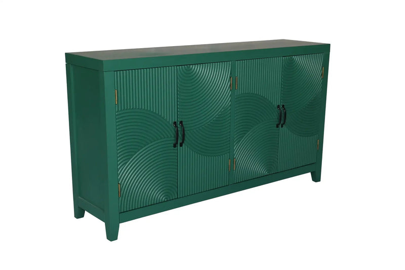 59in Green Accent Cabinet with 4 Doors Mid Century Modern Buffet by HouseOfZazla