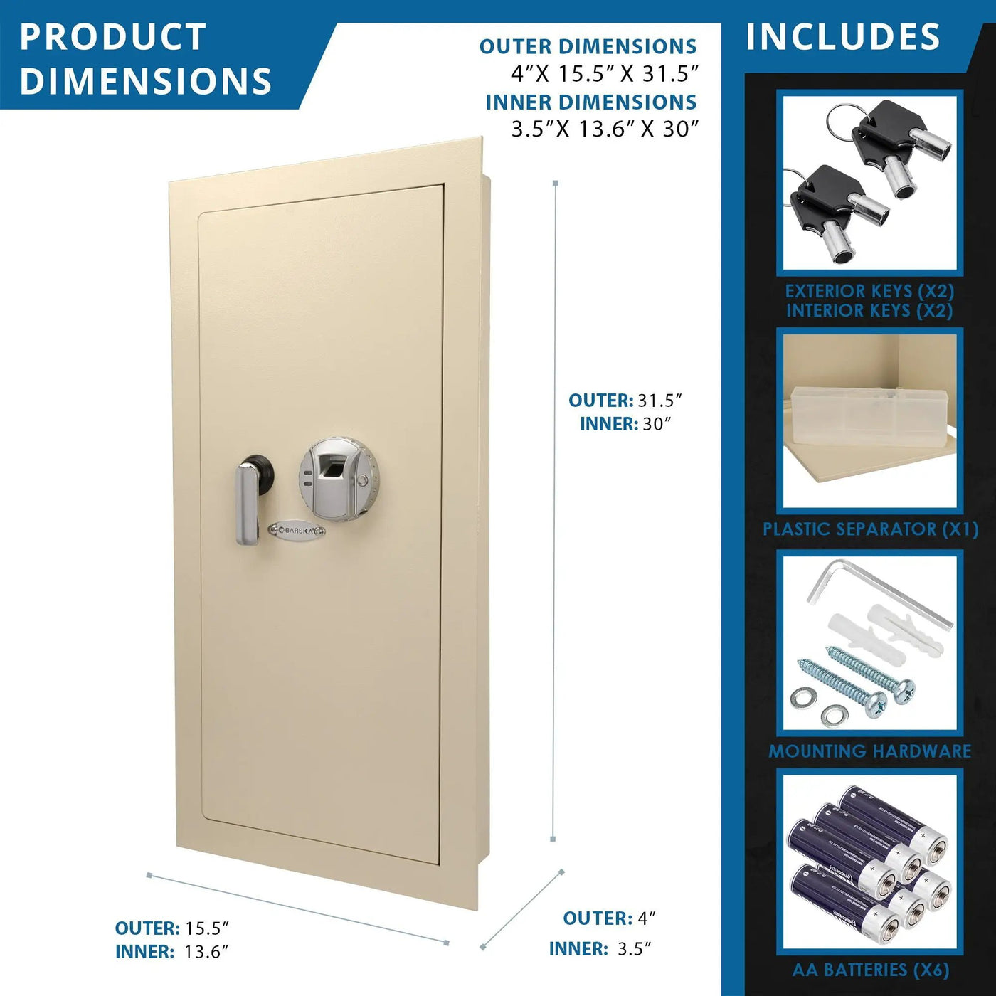 Durable Biometric Wall Safe by HouseOfZazla