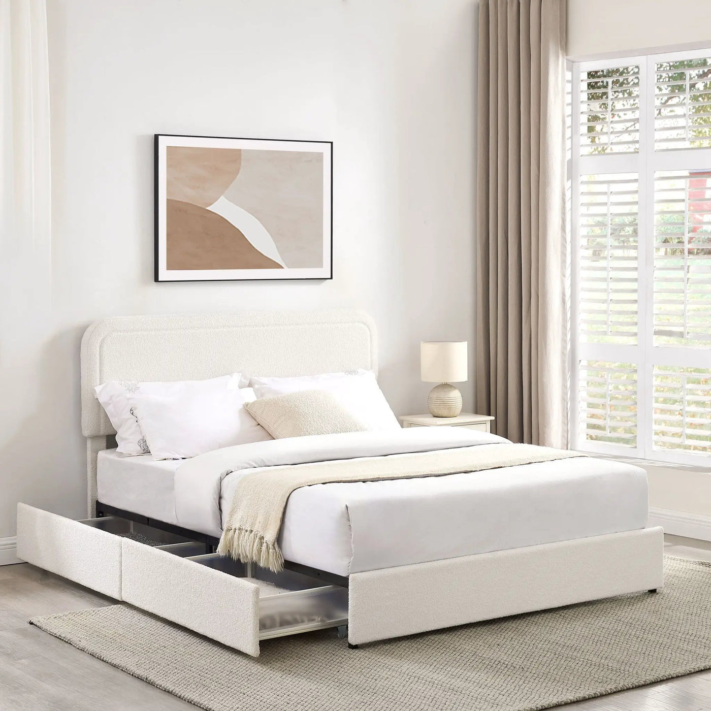 Liv - Patented With Drawers Upholstered Storage Platform Bed by HouseOfZazla