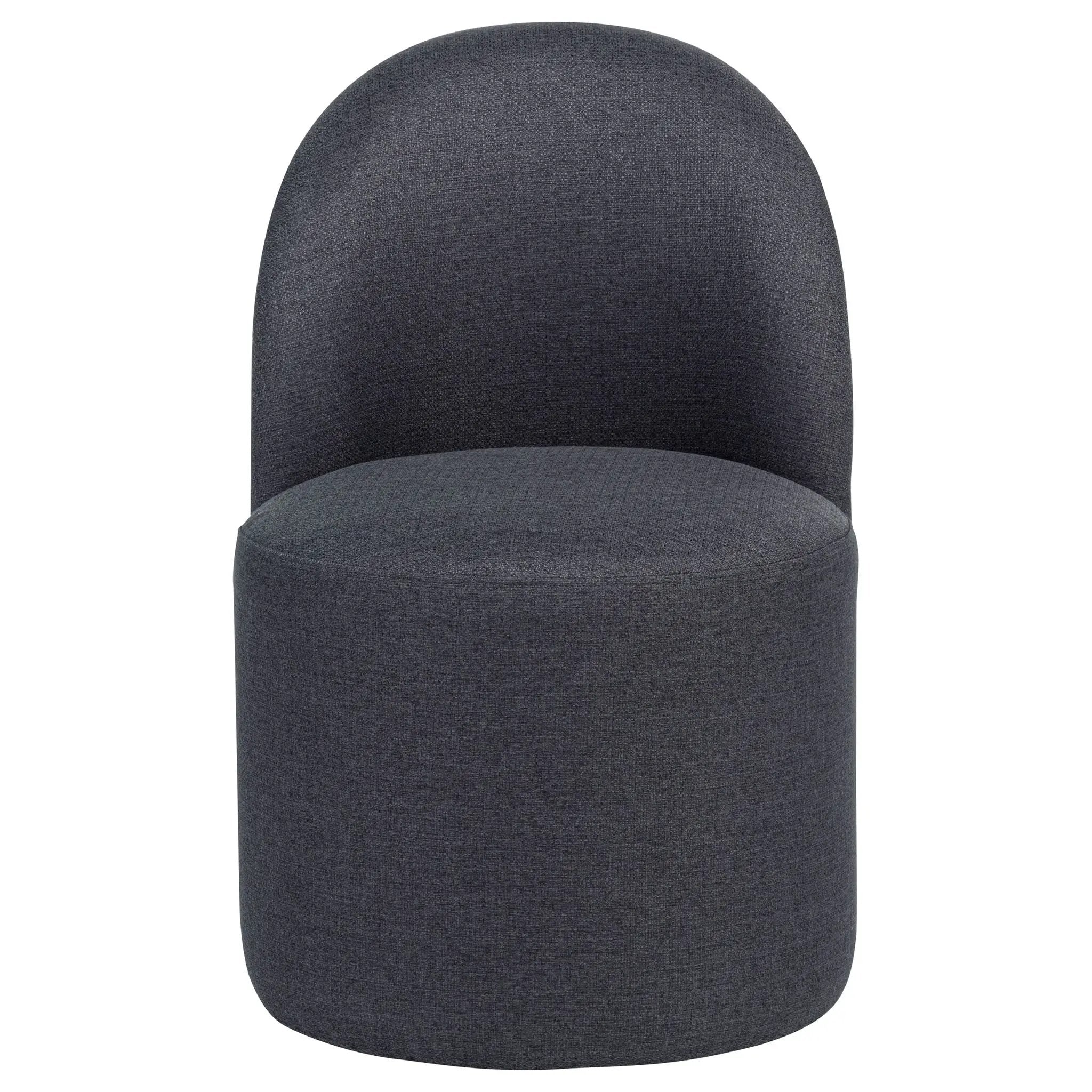 Aubrey Upholstered Barrel Dining Side Chair Charcoal (Set of 2) by Unique Piece Furniture