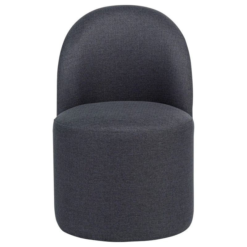 Aubrey Upholstered Barrel Dining Side Chair Charcoal (Set of 2) by Unique Piece Furniture