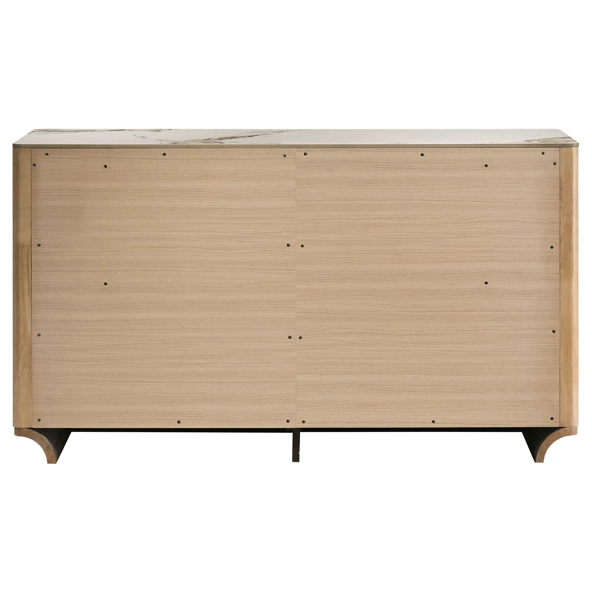Leanne 6-drawer Sinter Stone Top Dresser Cabinet Light Oak by Unique Piece Furniture