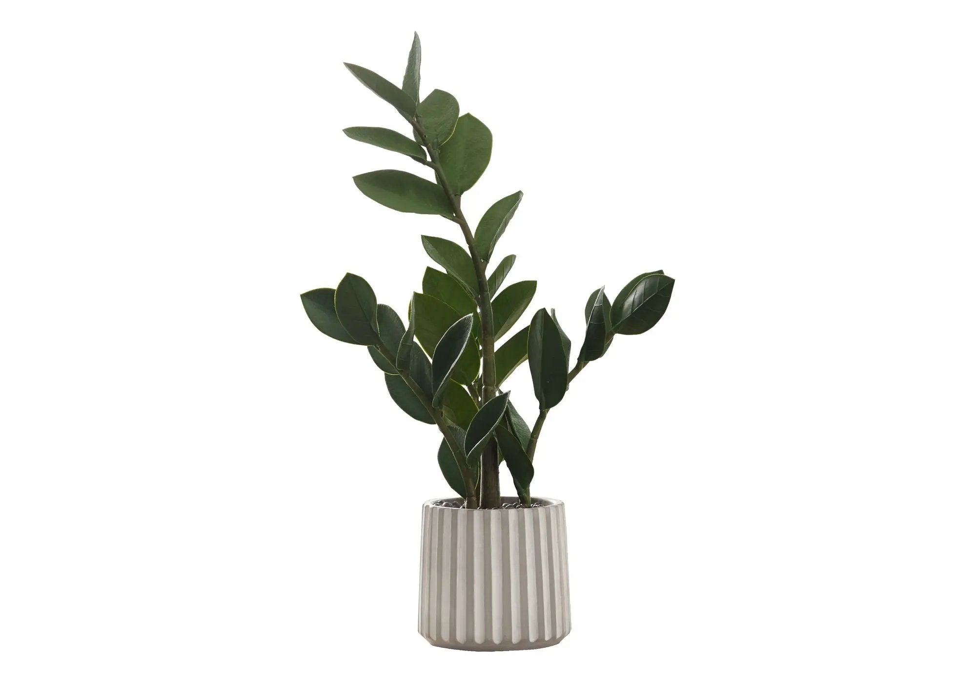 20" Tall, Artificial Plant, Zz, Indoor, Faux, Fake, Table, Greenery, Potted, Real Touch, Decorative - Green / Gray by Unique Piece Furniture