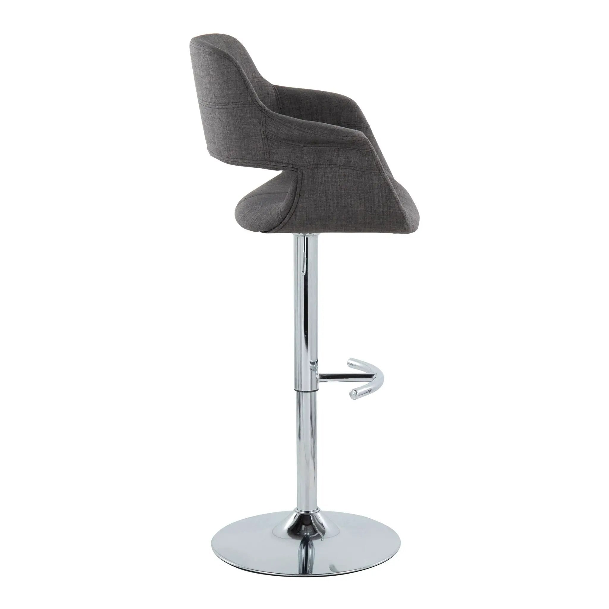 Vintage Flair - Mid Century Modern Adjustable Barstool With Swivel With Rounded T Footrest (Set of 2) by Unique Piece Furniture
