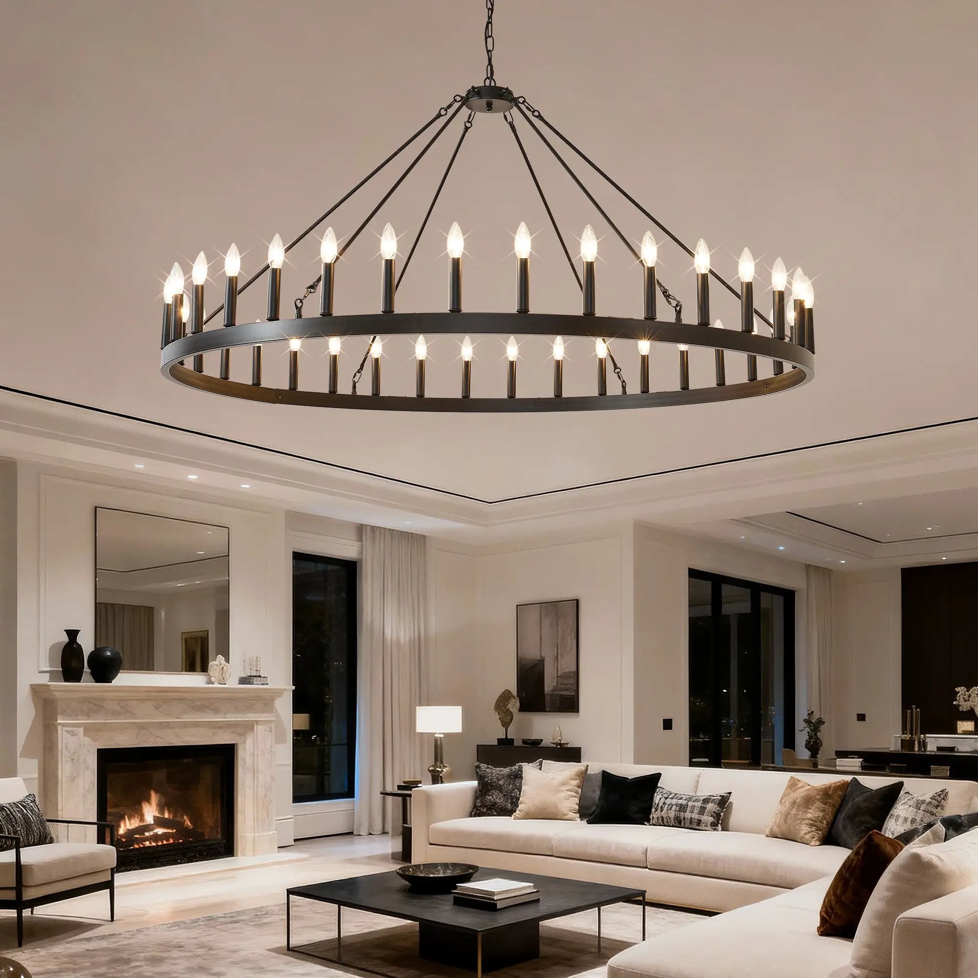 59.1 Inch 36-Light Wagon Wheel Chandelier by HouseOfZazla