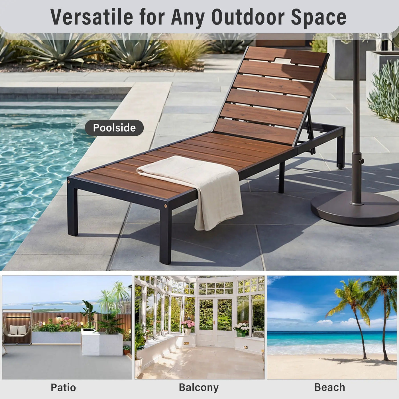 Outdoor Chaise With Adjustable Backrest by HouseOfZazla