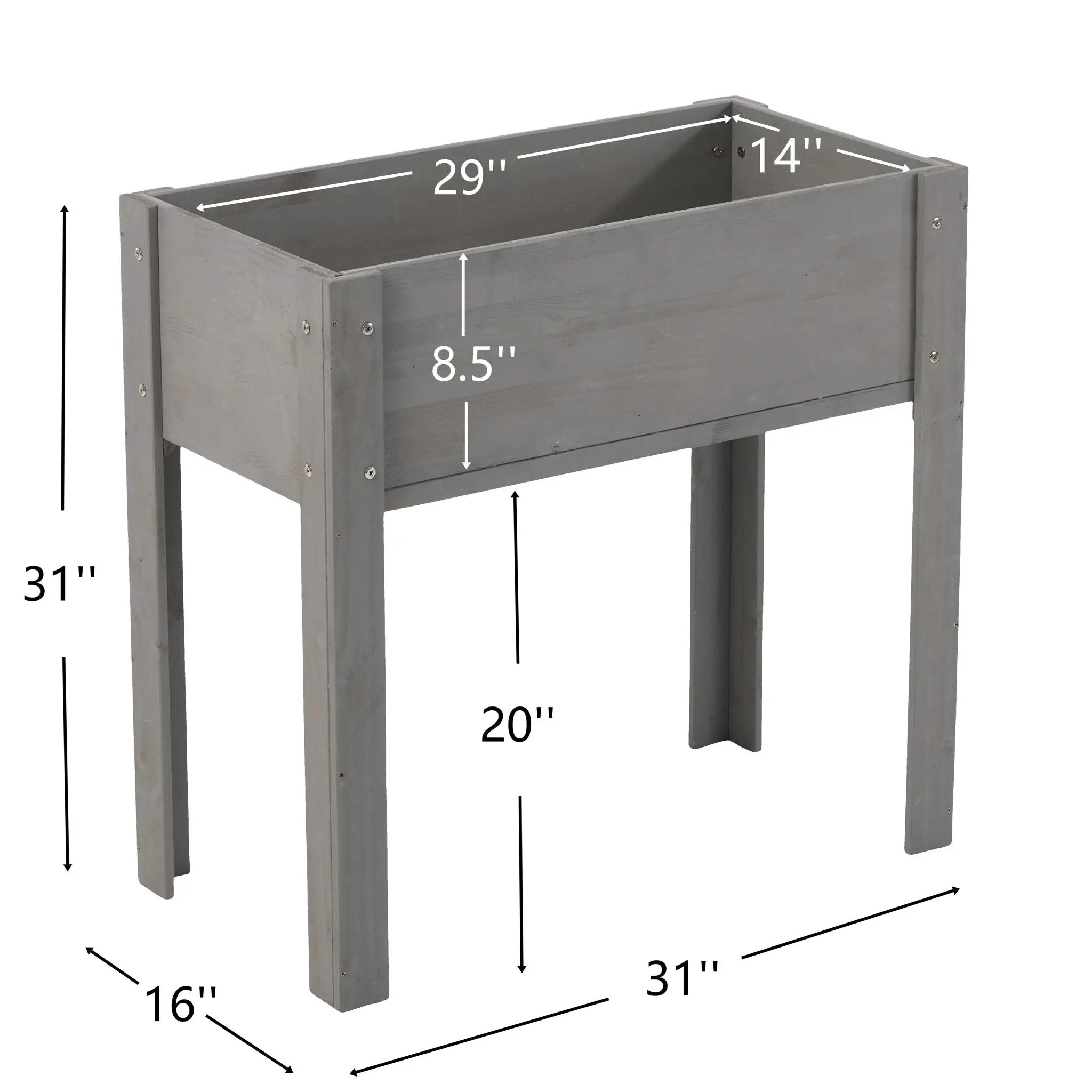 Raised Garden Bed With Legs, Elevated Planter Box For Outdoor Plants by Unique Piece Furniture