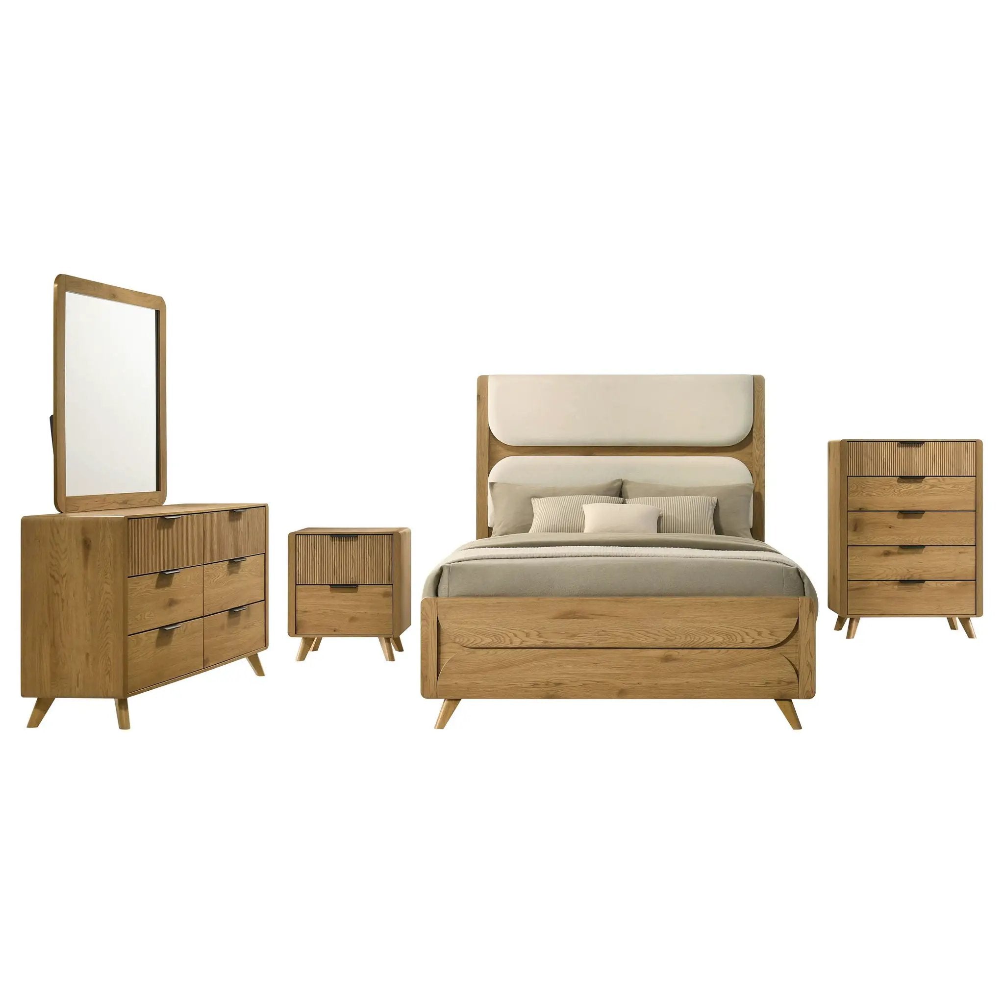 Bennett 5-piece California King Bedroom Set Light Oak by Unique Piece Furniture