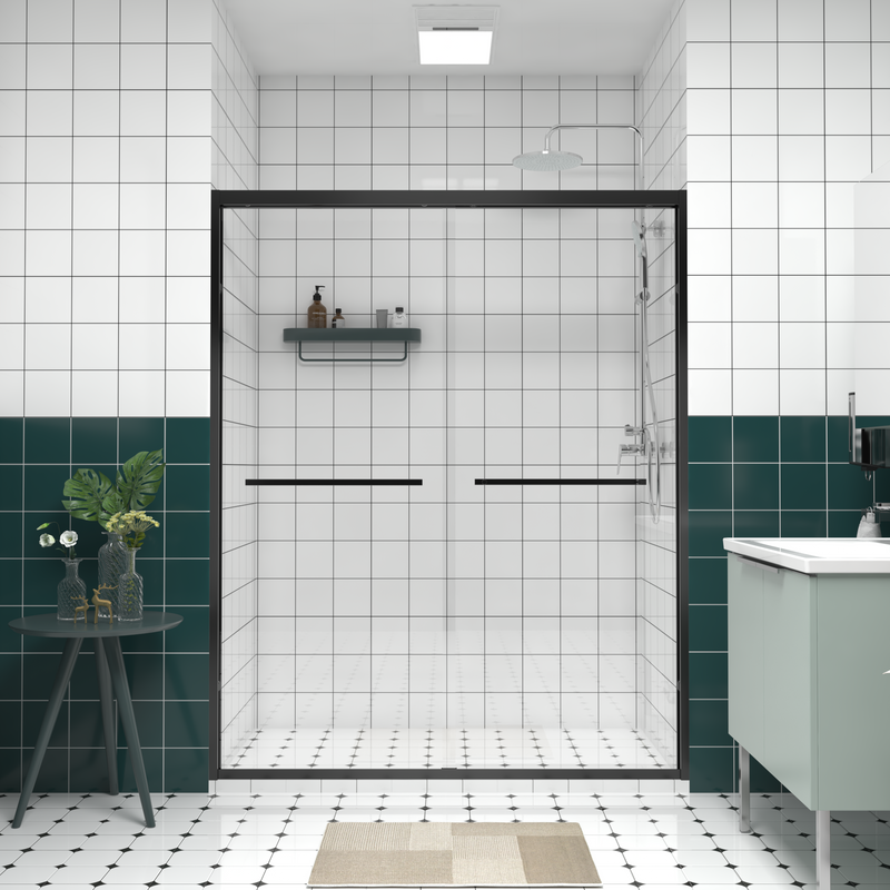 56-60"x74" Aluminum Frame Double Sliding Shower Door by HouseOfZazla