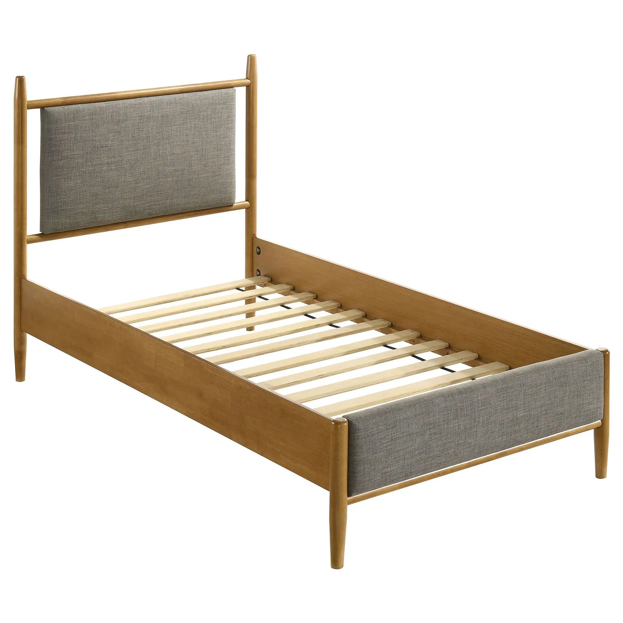 Mason 46-inch Twin Panel Platform Bed Grey and Light Brown by Unique Piece Furniture