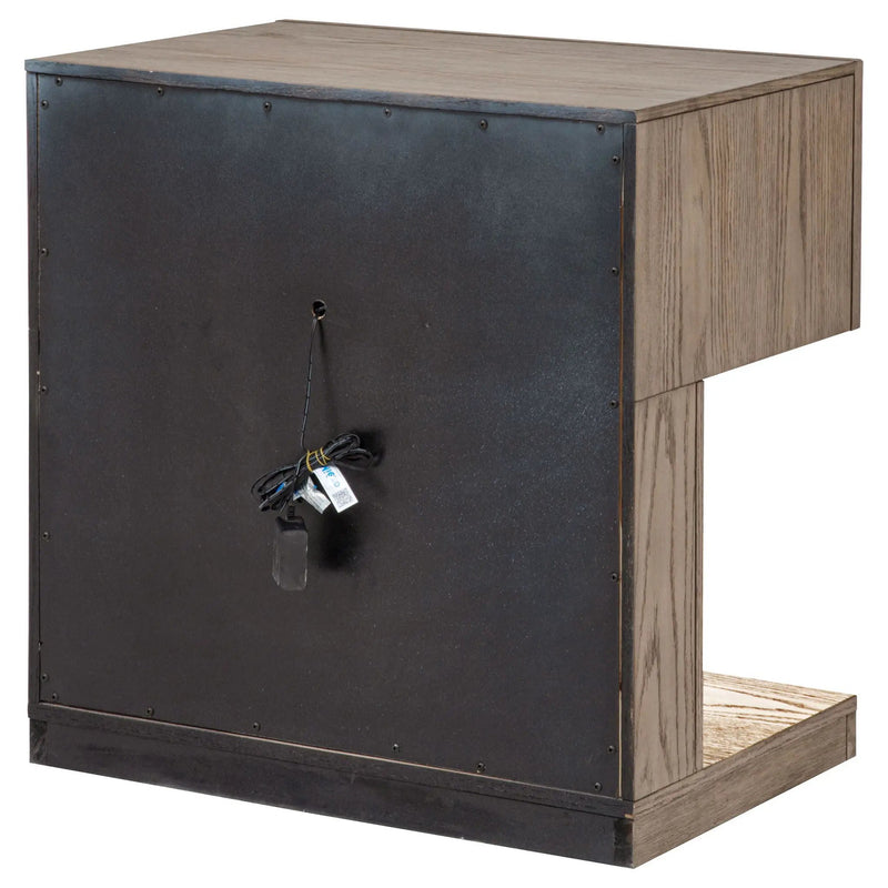 Gibbons - 1 Drawer Nightstand With LED Light - Brown