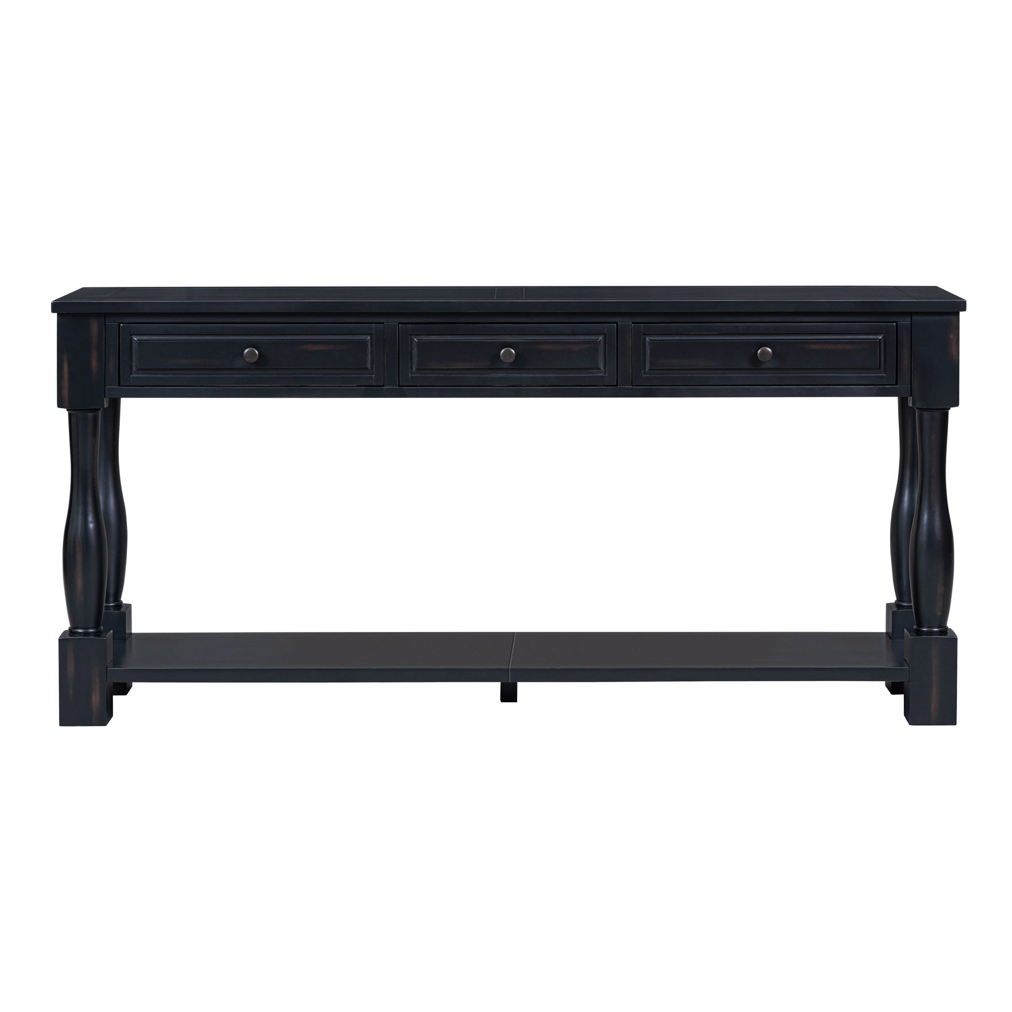 TREXM 63" Long Console Table with Drawers and Shelf by HouseOfZazla