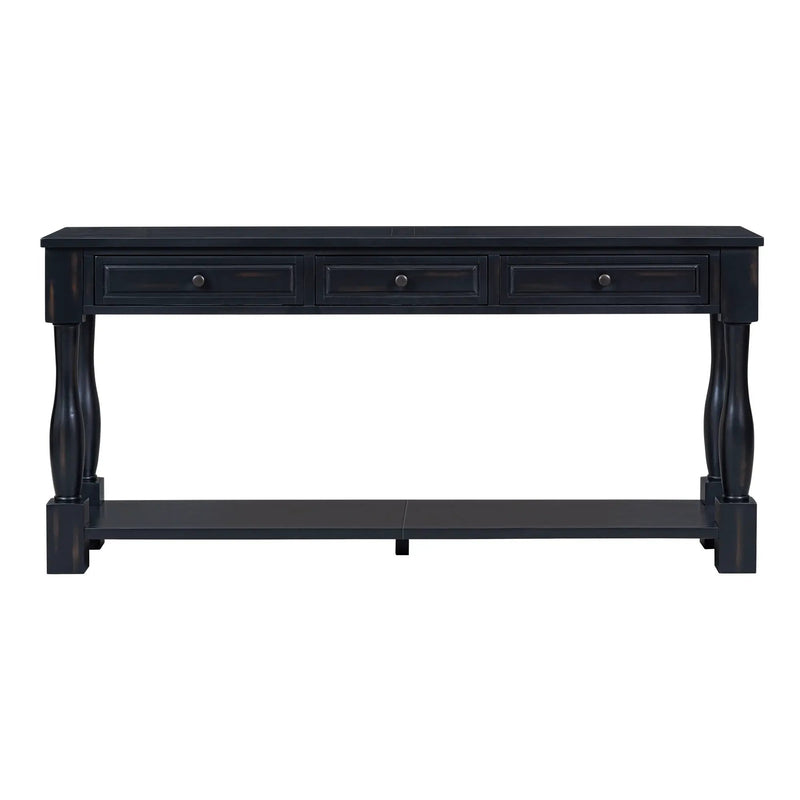 TREXM 63" Long Console Table with Drawers and Shelf by HouseOfZazla