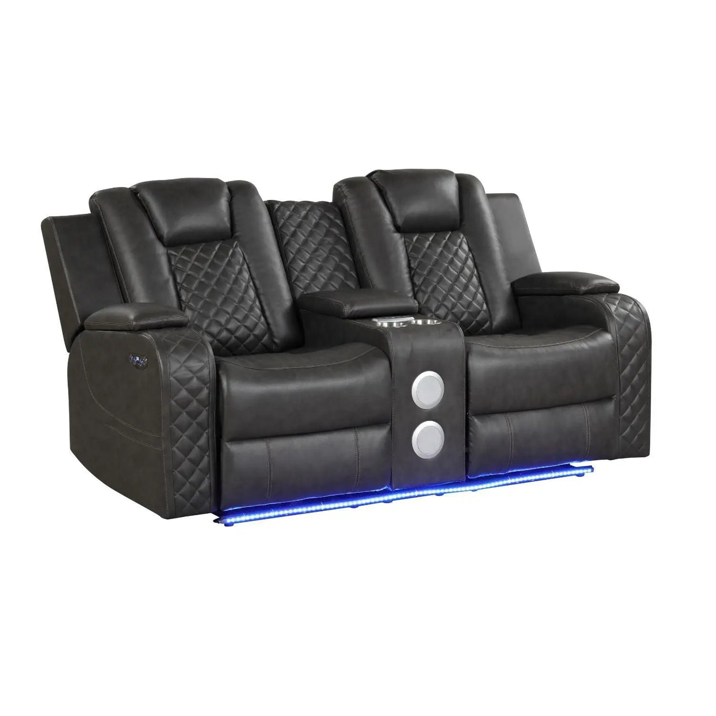 Benz - Power Reclining Loveseat & LED Lighting And Built In USB by HouseOfZazla