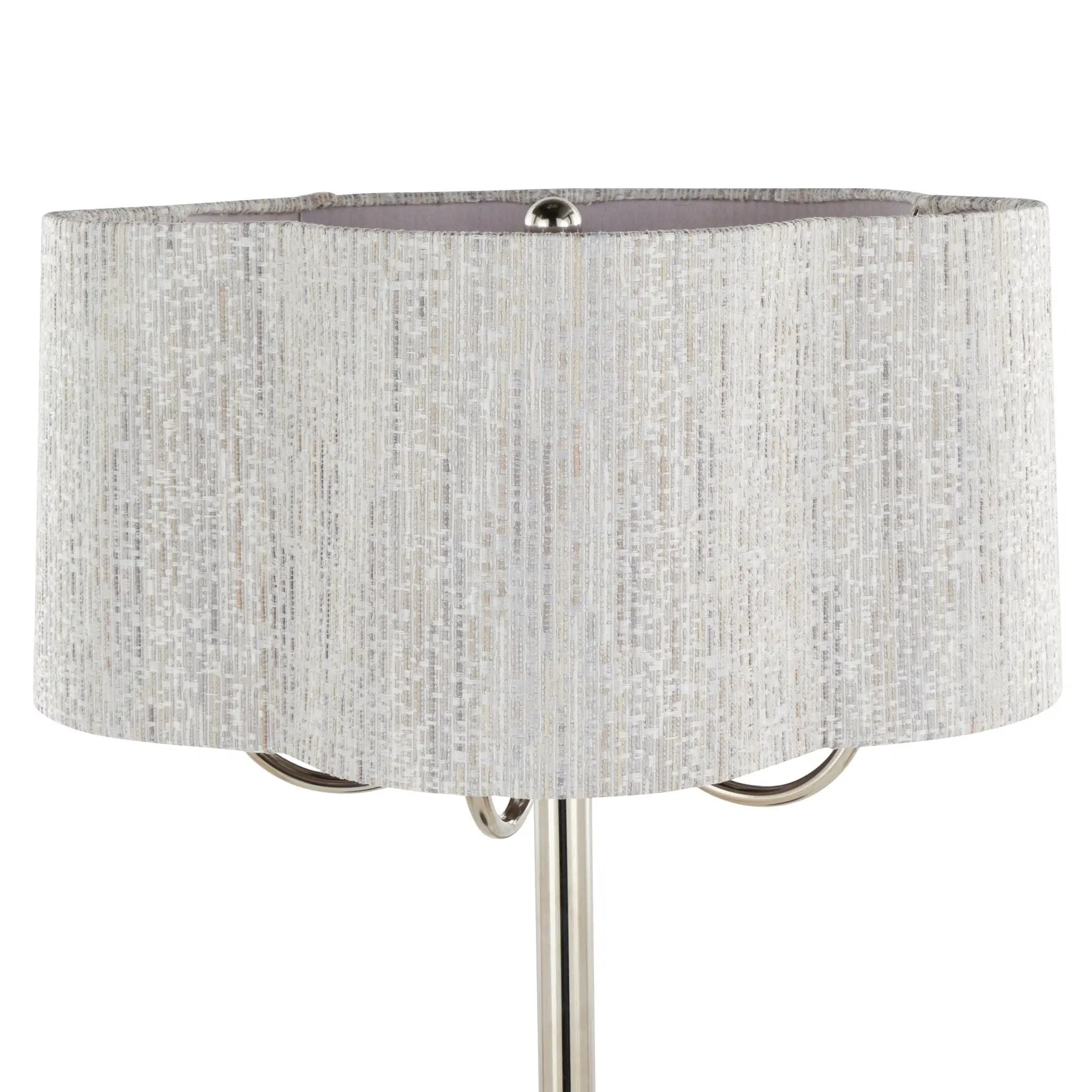 Lily - Contemporary Table Lamp - Polished Nickel / Gray by HouseOfZazla