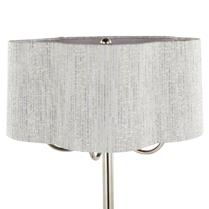 Lily - Contemporary Table Lamp - Polished Nickel / Gray by HouseOfZazla
