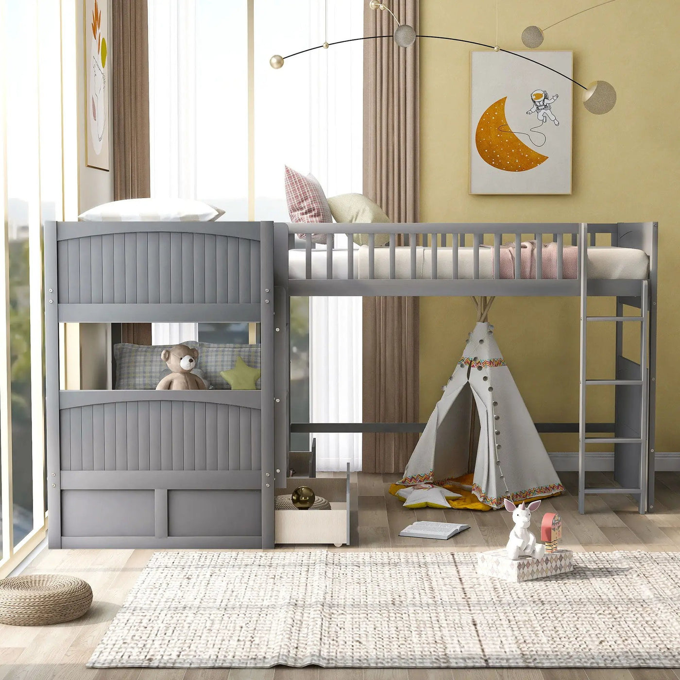 Bunk Bed With Loft And 2 Drawers by HouseOfZazla