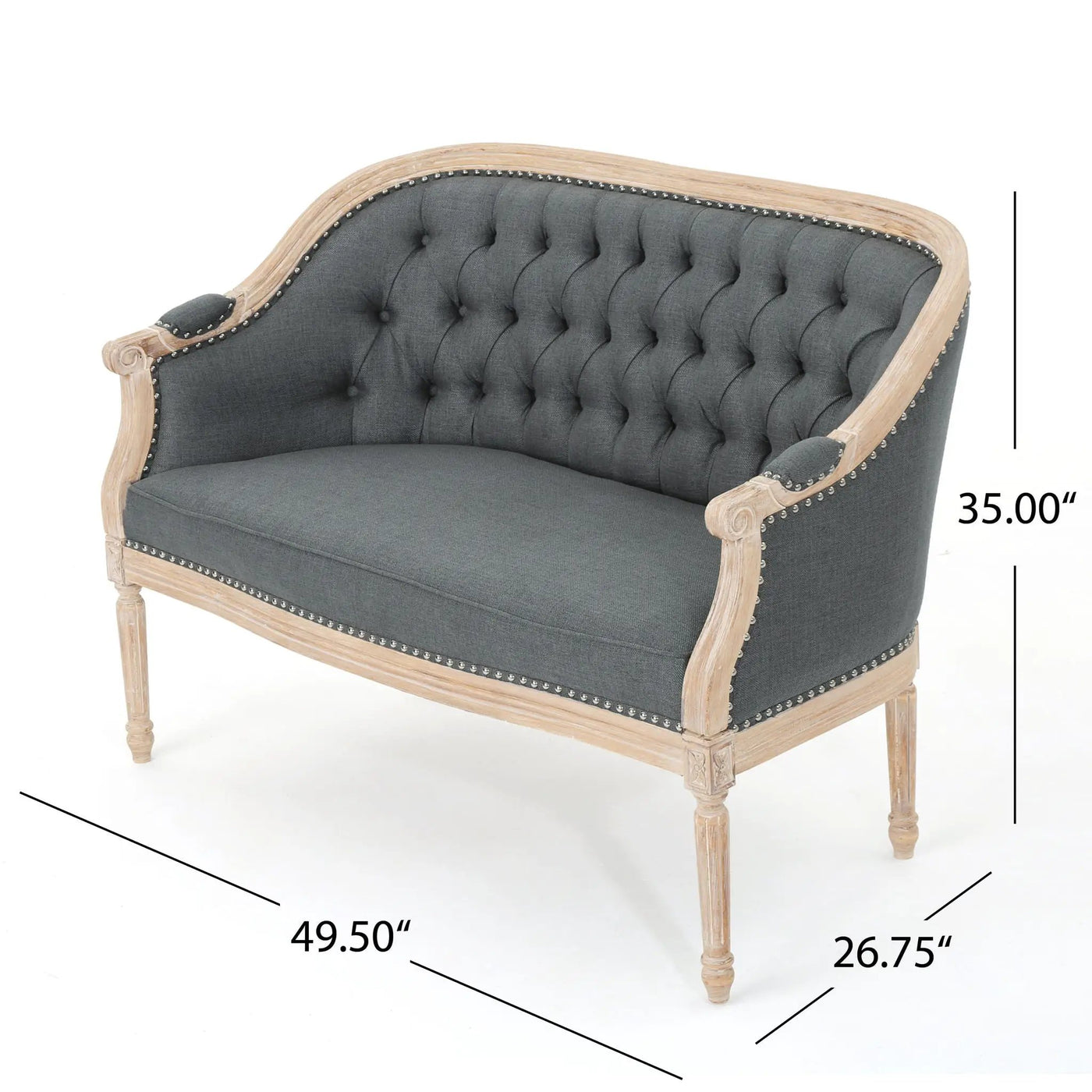 French Country Chesterfield Style Tufted Loveseat by HouseOfZazla