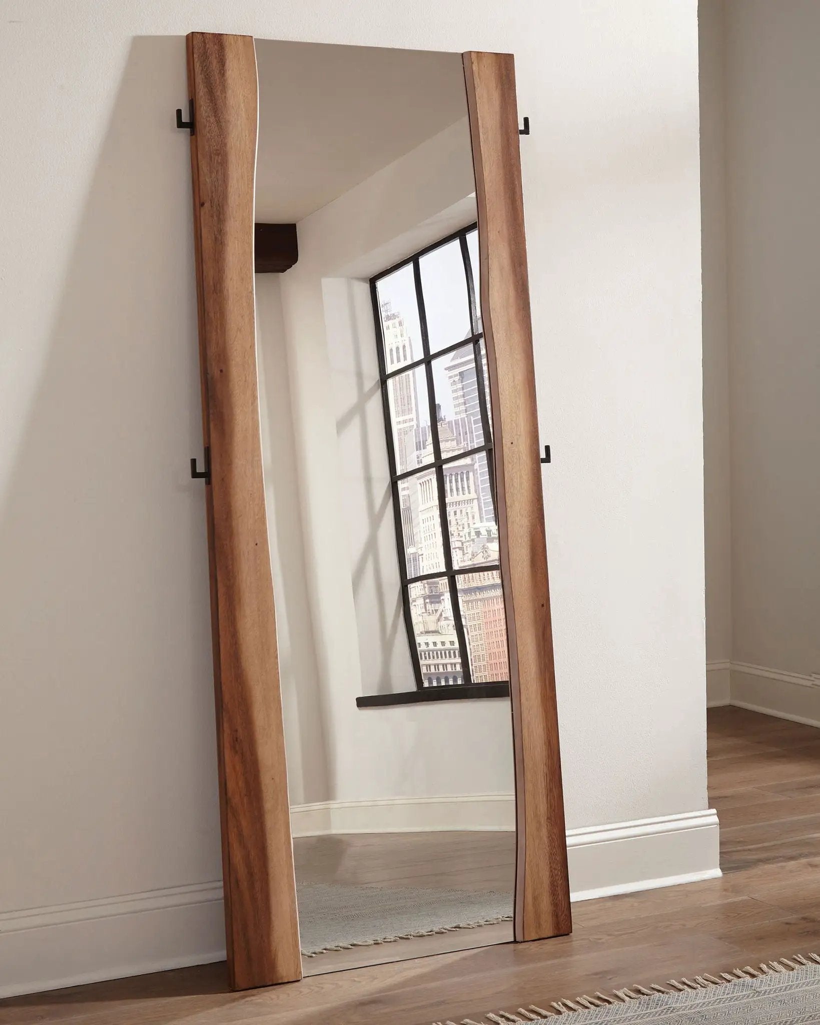 Winslow 31 x 76 Inch Standing Floor Mirror Smokey Walnut by Unique Piece Furniture