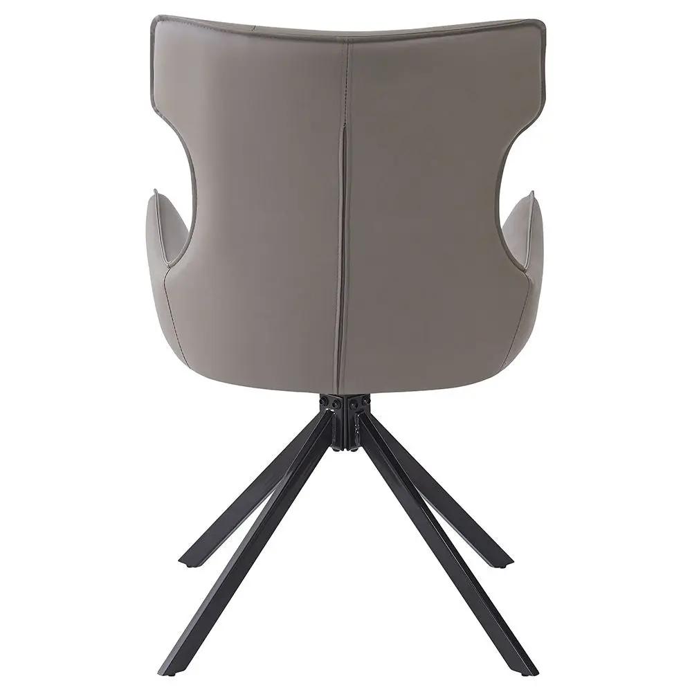 Damita - Camel Synthetic Leather Side Chair With Swivel (Set of 2) - Gray & Black Finsh by Unique Piece Furniture
