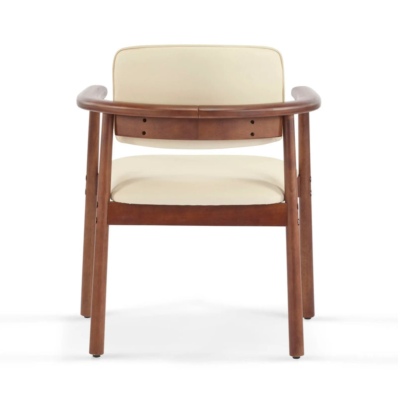 Dining Room Chairs, Ideal For Home & Kitchen (Set of 2) - Beige / Dark Walnut by HouseOfZazla