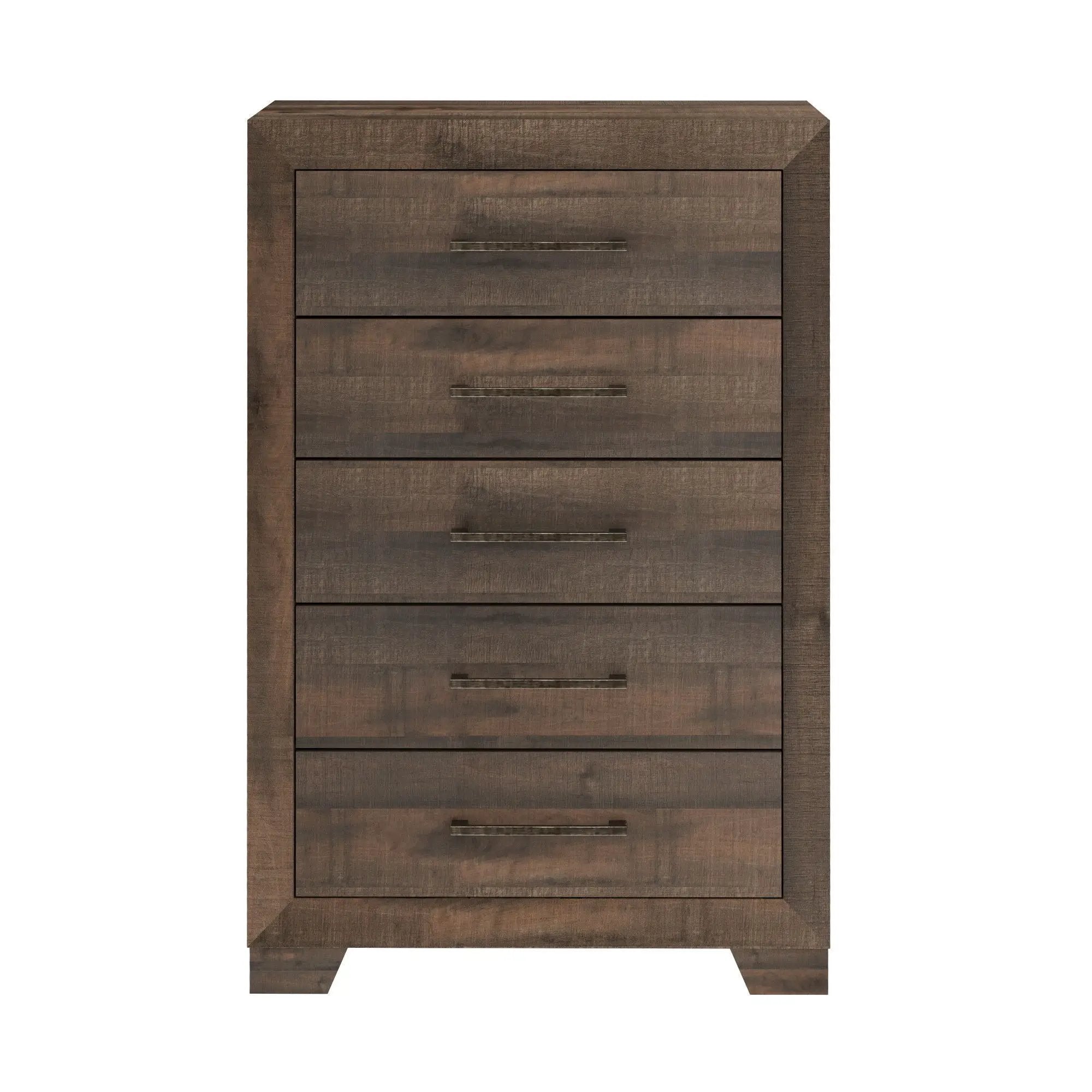 5 Drawer Chest With Casual Style - Brown by HouseOfZazla