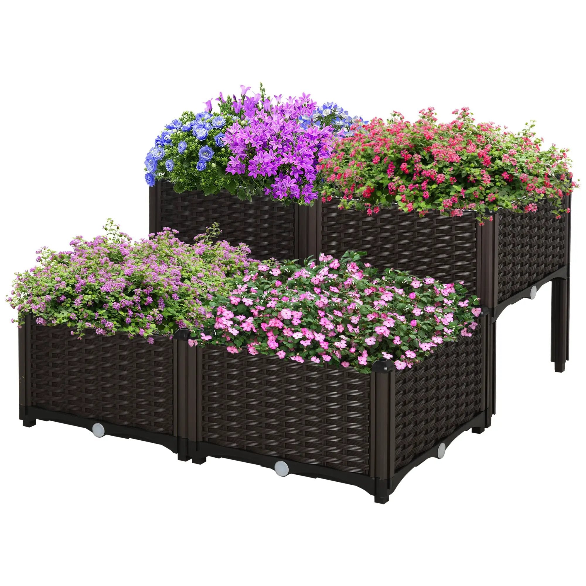 Outsunny 4 Piece Raised Garden Bed with Legs by HouseOfZazla