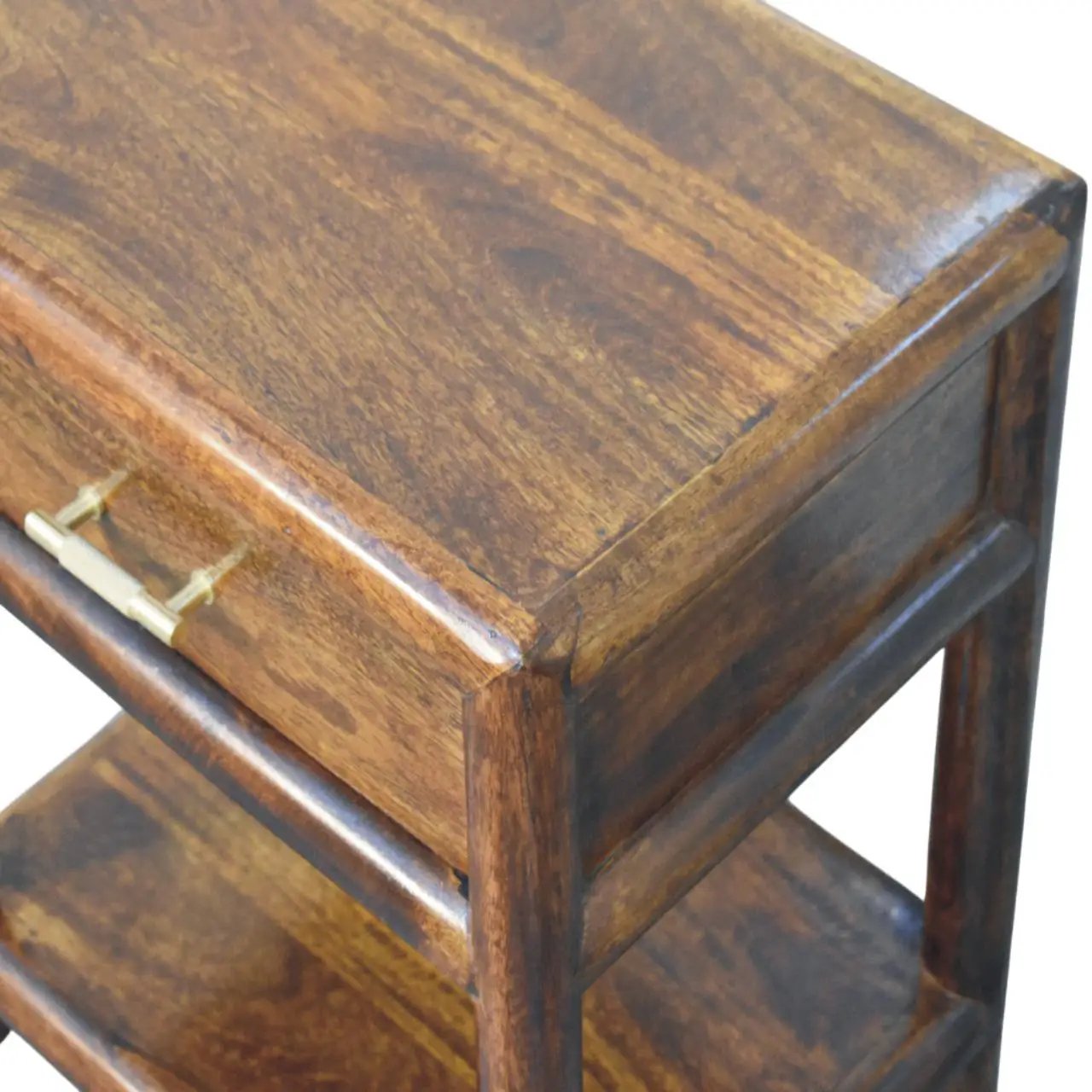 Solid Wood Regency Chestnut Nightstand, 1-Drawer, 1 Open-Slot by HouseOfZazla