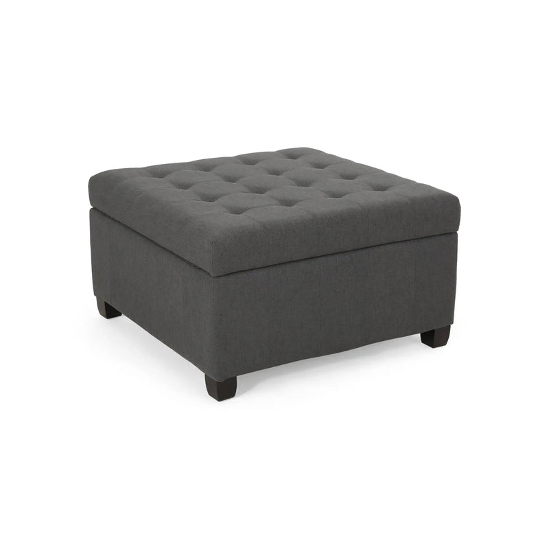 Upholstered Tufted Fabric Storage Ottoman by HouseOfZazla