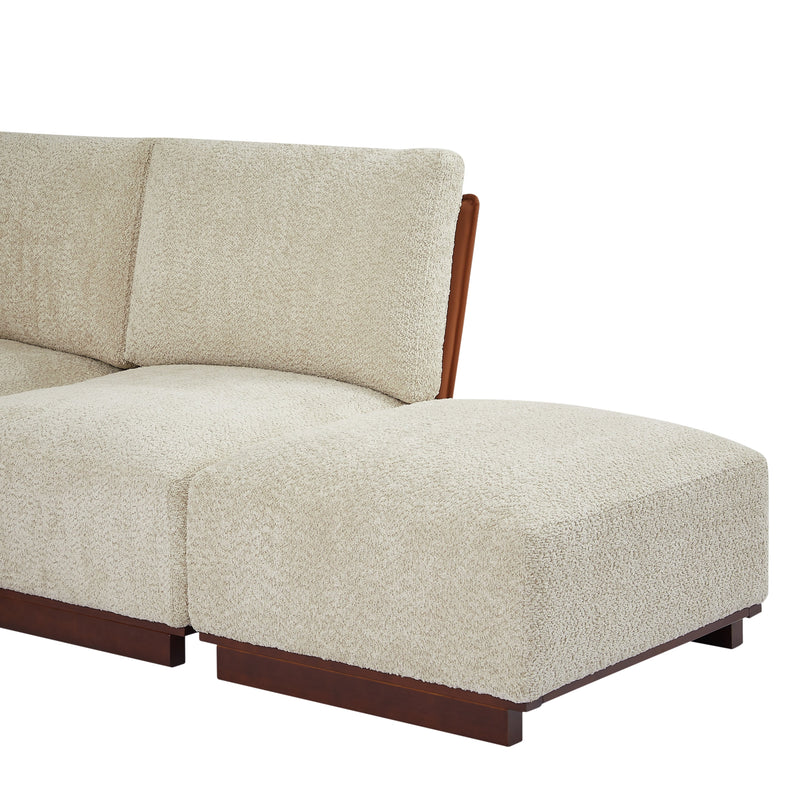 Velora 6-Piece U Shaped Boucle Modular Sectional Sofa with Deep Seating - White, photo 7 of 10