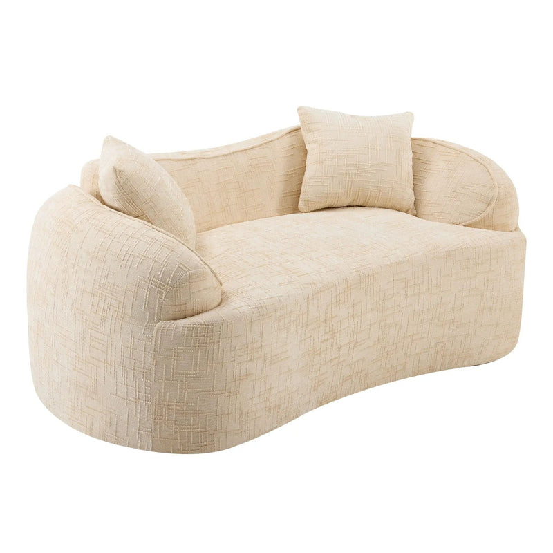 Curved 2 Person Compress Sofa With Armrests, Includes Pillows by HouseOfZazla