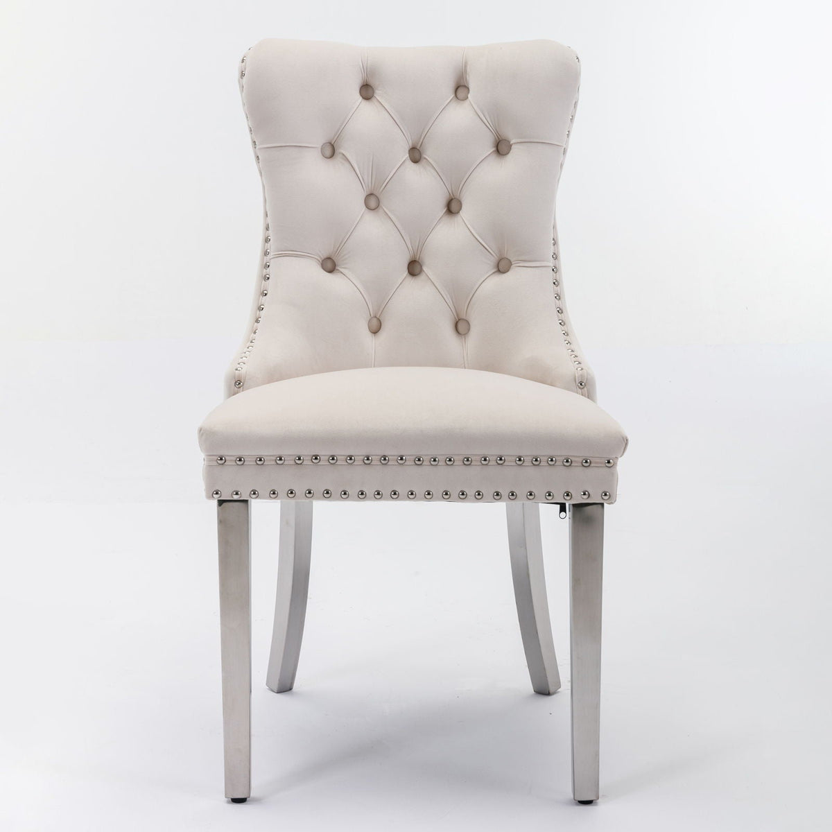Contemporary Upholstered Dining Chair Set with Nailhead Trim - Multiple Colors, photo 24 of 24