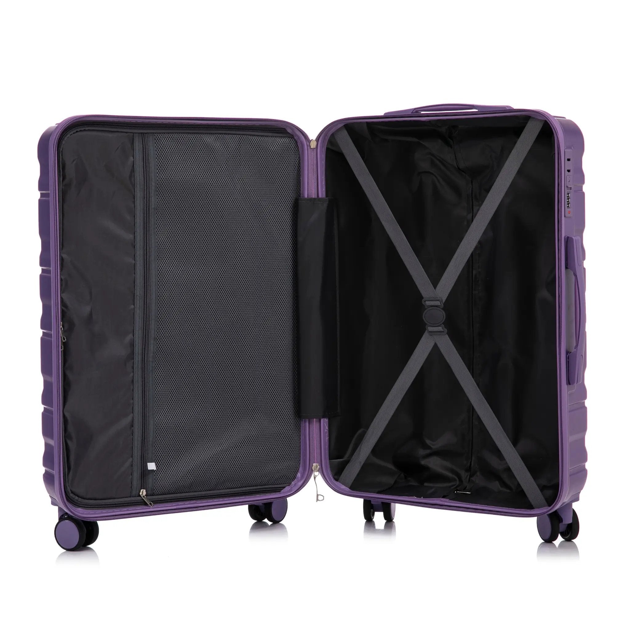 HIFINE Tourist 3-Piece ABS Spinner Wheel Luggage Set (Purple) by HouseOfZazla