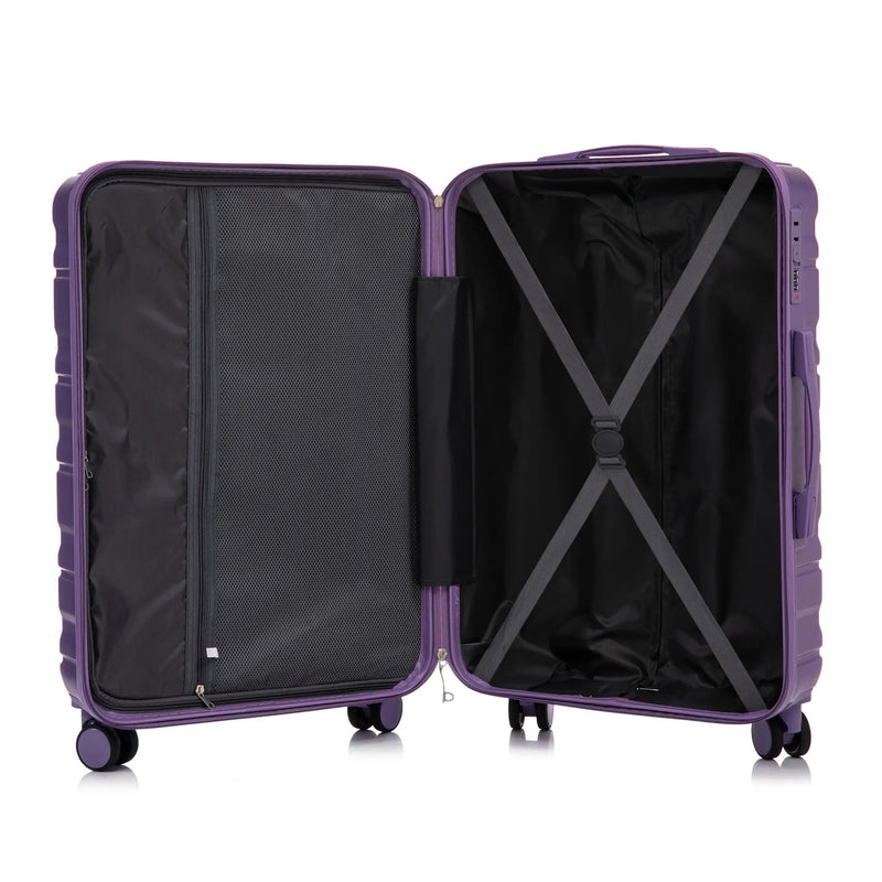 HIFINE Tourist 3-Piece ABS Spinner Wheel Luggage Set (Purple) by HouseOfZazla